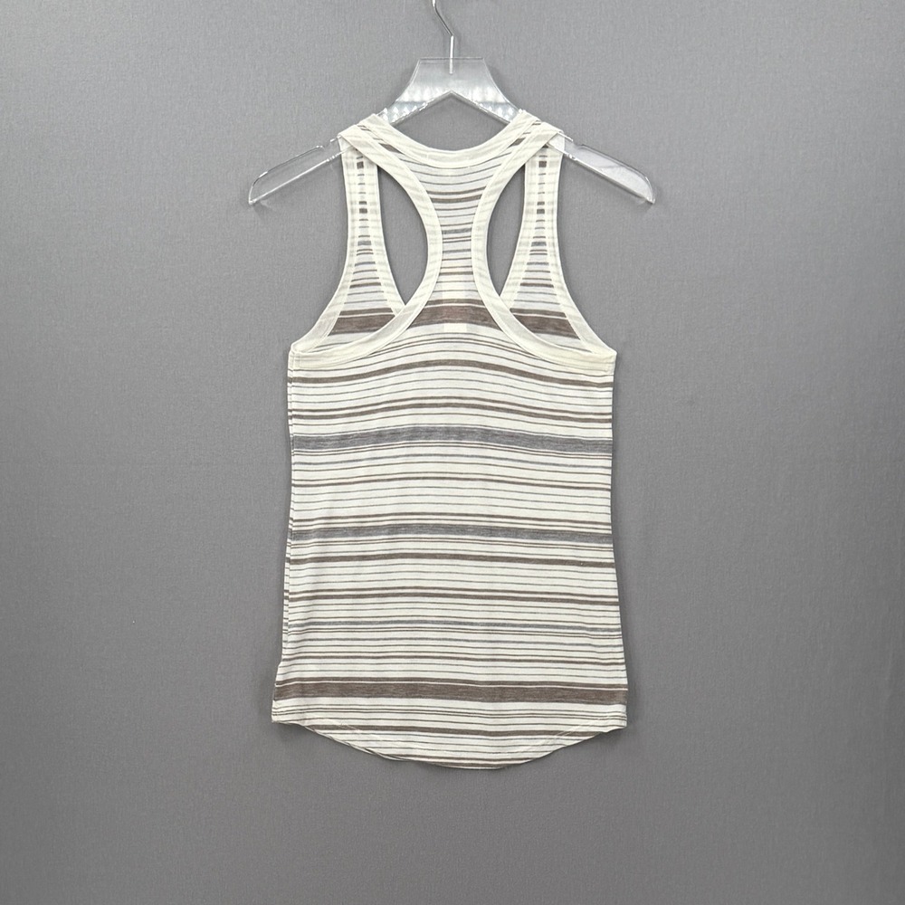 ENZA COSTA Striped Racerback Tank Top Women XS White Brown Gray Quiet Luxury NEW - Picture 2 of 14